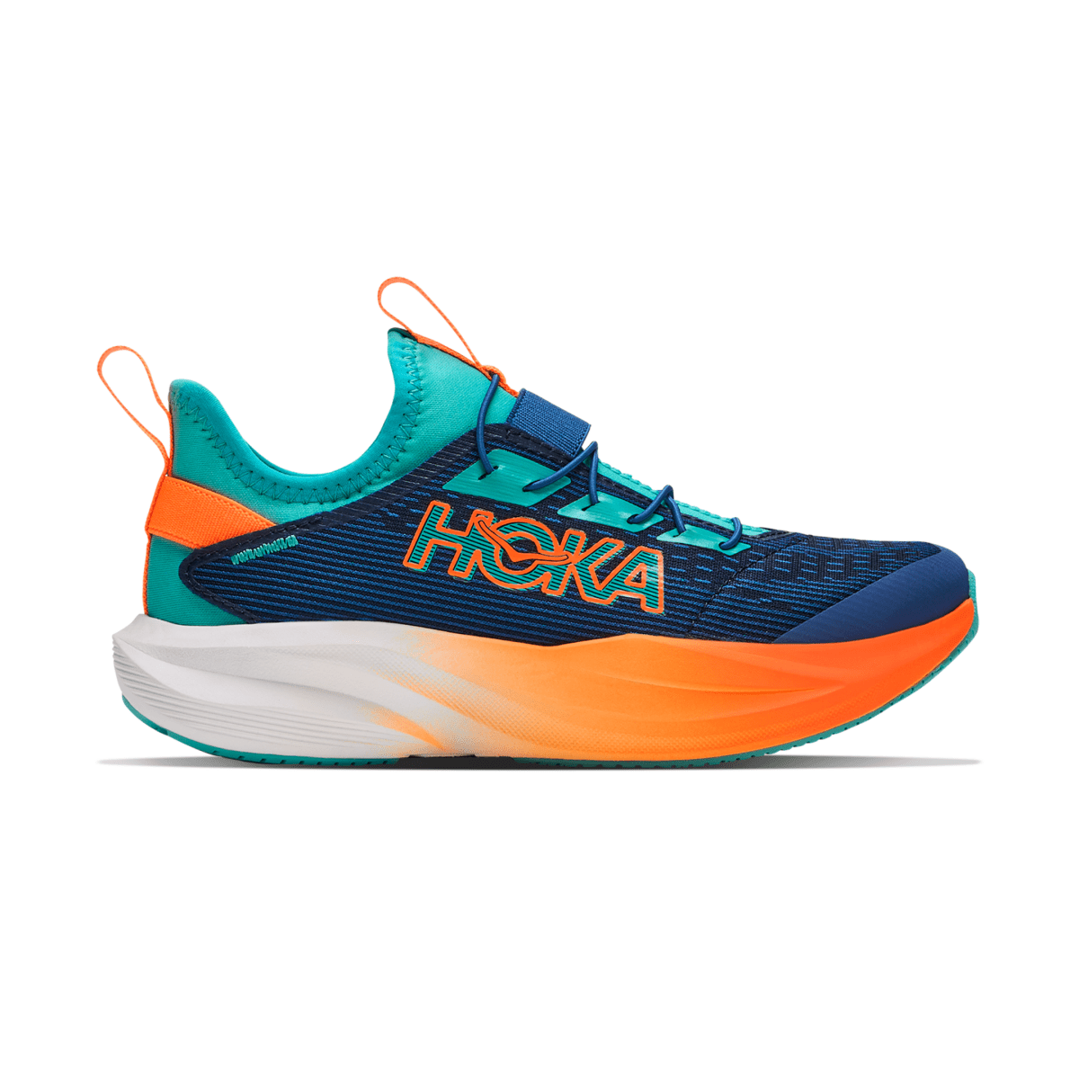 Hoka One One Kids (Preschool) Mach 7 Night Glow Blue/Neon Tangerine - 1110699 - Tip Top Shoes of New York