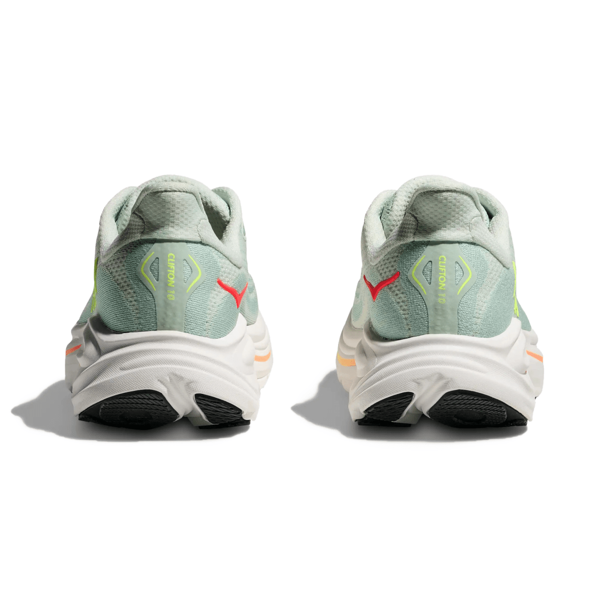 Hoka One One Women's Clifton 10 Sea Glass/Neon Flame - 11011969 - Tip Top Shoes of New York