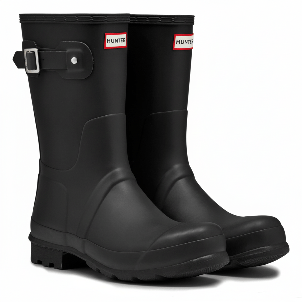 Hunter Men's Original Short Rain Boots Black - 404868303011 - Tip Top Shoes of New York