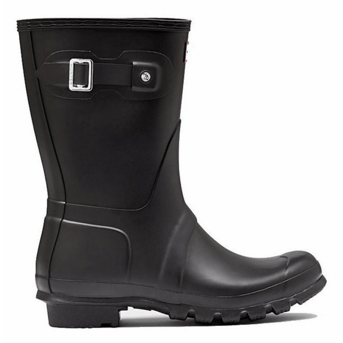Hunter Women's Original Short Rain Boots Black Tip Top Shoes of