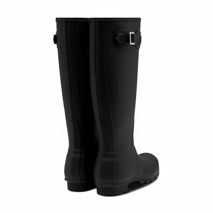 Hunter Women's Original Tall Rain Boots Black Tip Top Shoes of