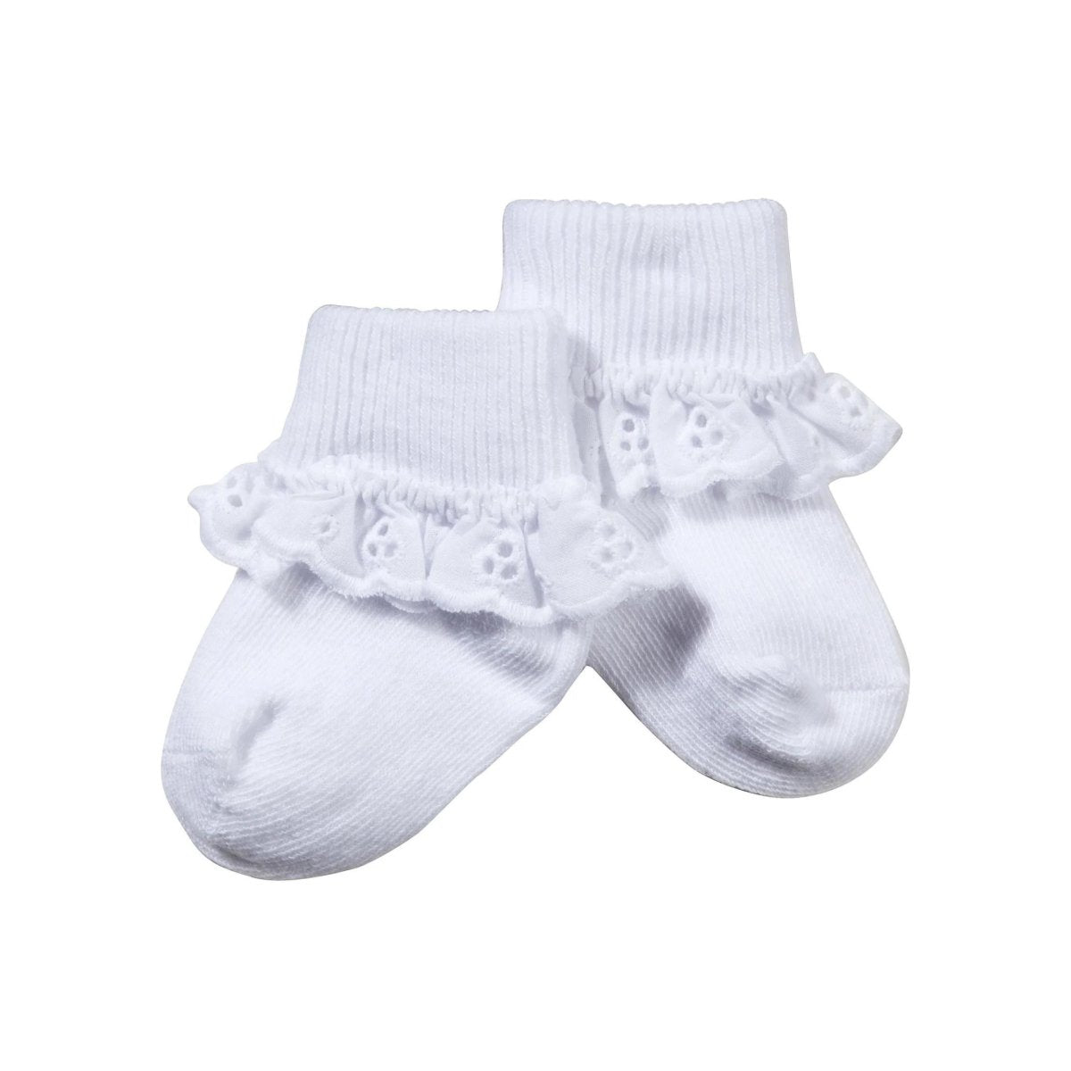 Jefferies Girl's Eyelet White Socks - 403120803016 - Tip Top Shoes of New York