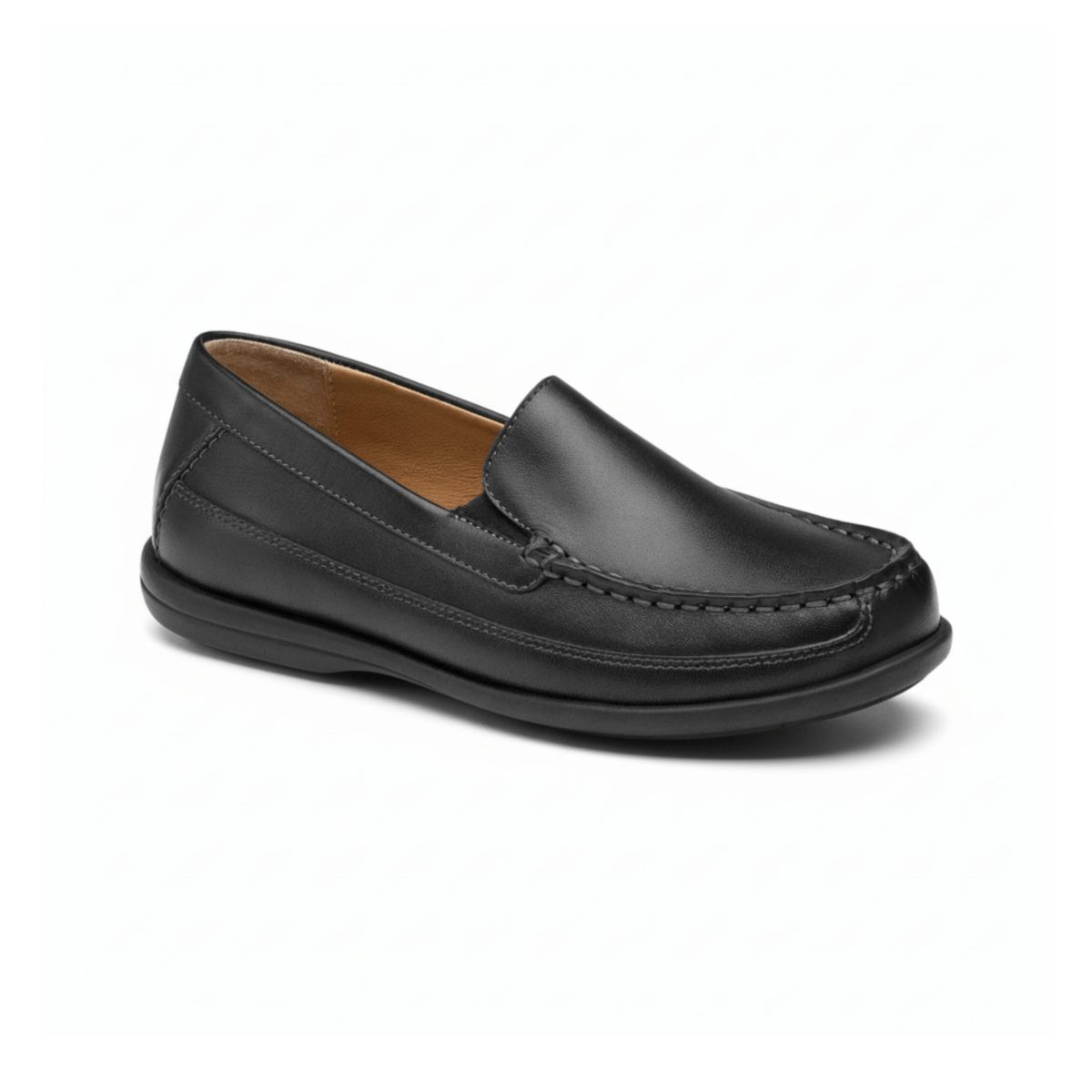 Johnston & Murphy Boy's (Grade School) Locklin Venetian Black Leather - 1091601 - Tip Top Shoes of New York