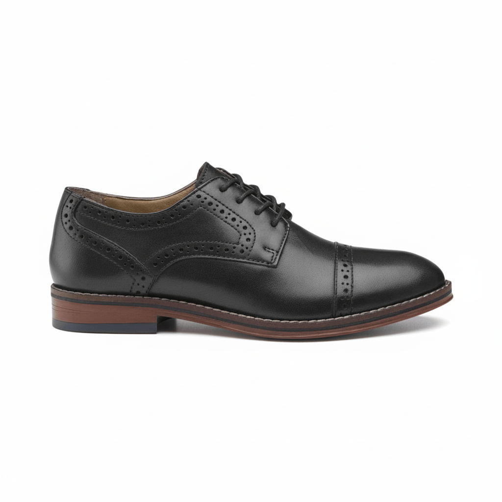 Johnston & Murphy Boy's (Grade School) Upton Conard Cap Toe Black - 1091591 - Tip Top Shoes of New York