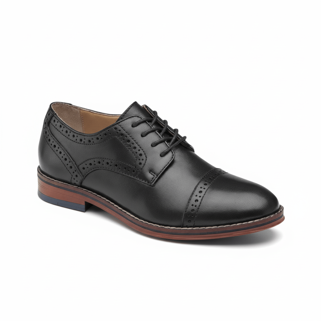 Johnston & Murphy Boy's (Grade School) Upton Conard Cap Toe Black - 1091591 - Tip Top Shoes of New York