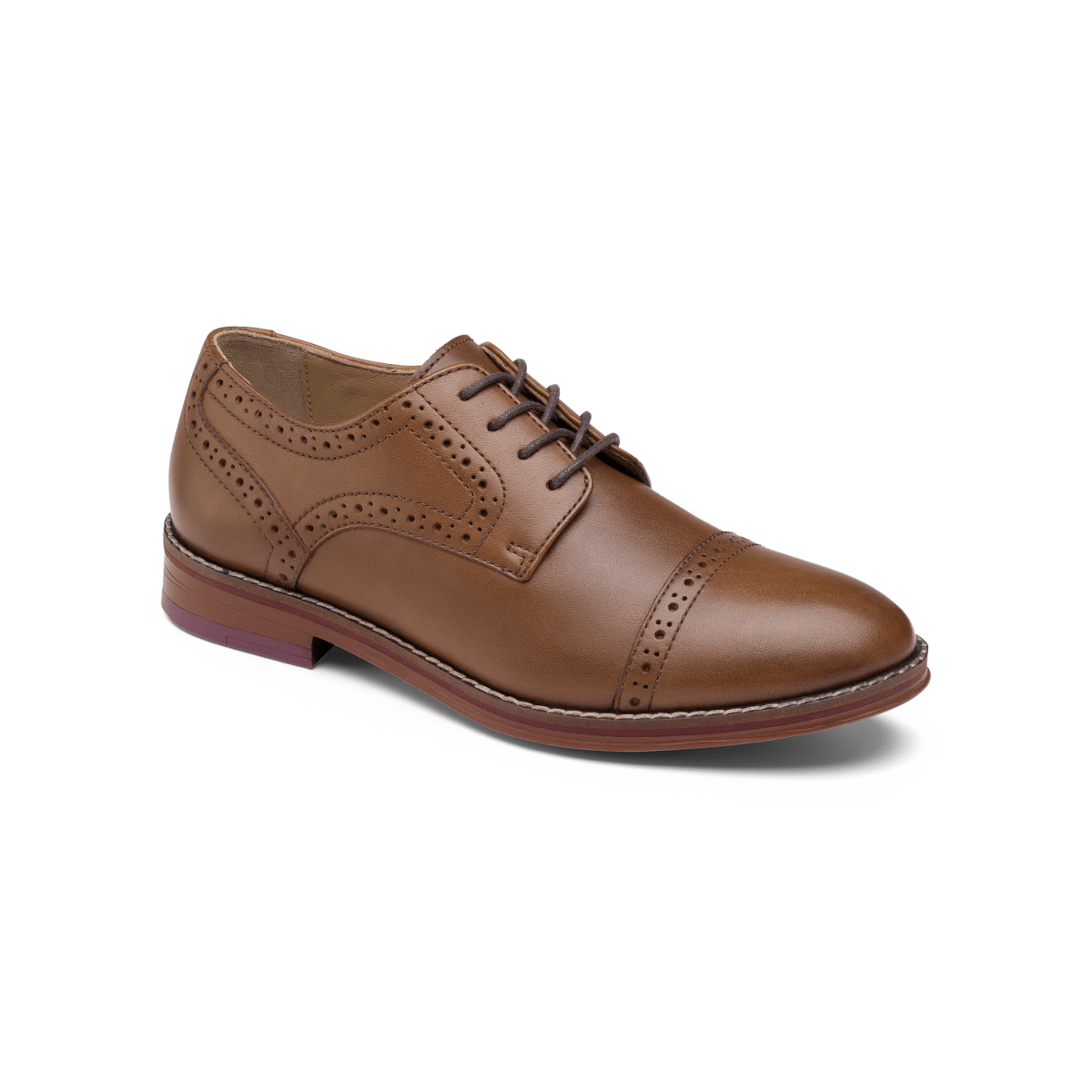 Johnston & Murphy Boys Upton Conard Cap Toe Tan Leather - 1111220 - Tip Top Shoes of New York