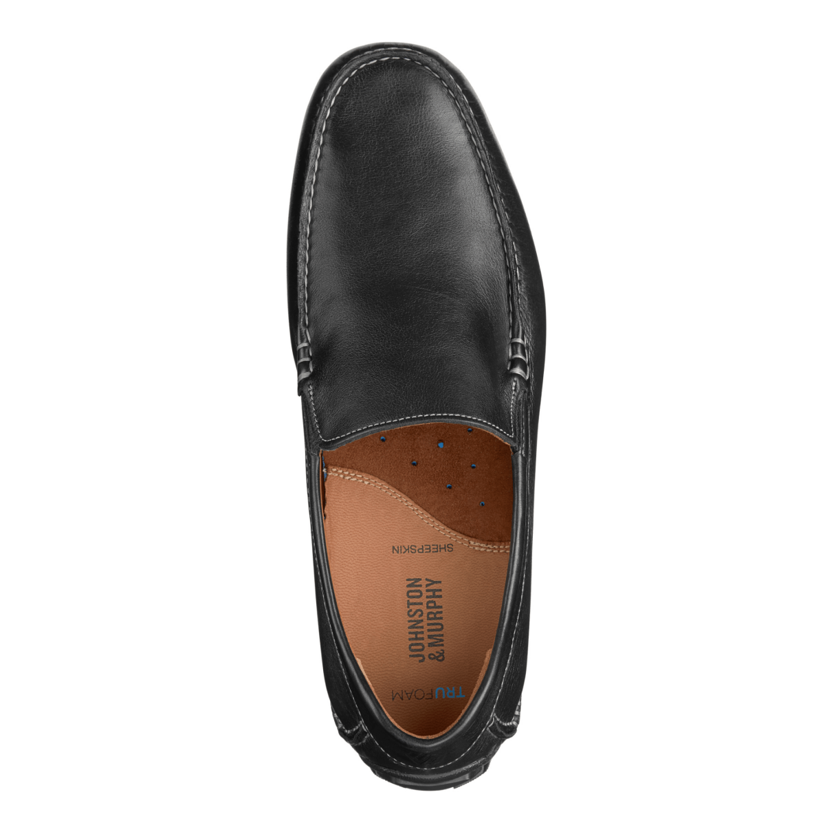 Johnston & Murphy Men's Cort Moc Venetian Black Full Grain Leather - 9023910 - Tip Top Shoes of New York