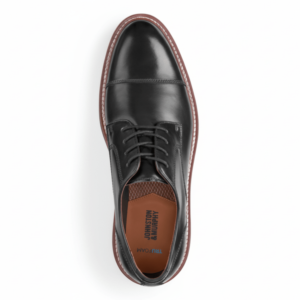 Johnston & Murphy Men's Upton Dress Cap Toe Black Full Grain Leather - 9022673 - Tip Top Shoes of New York
