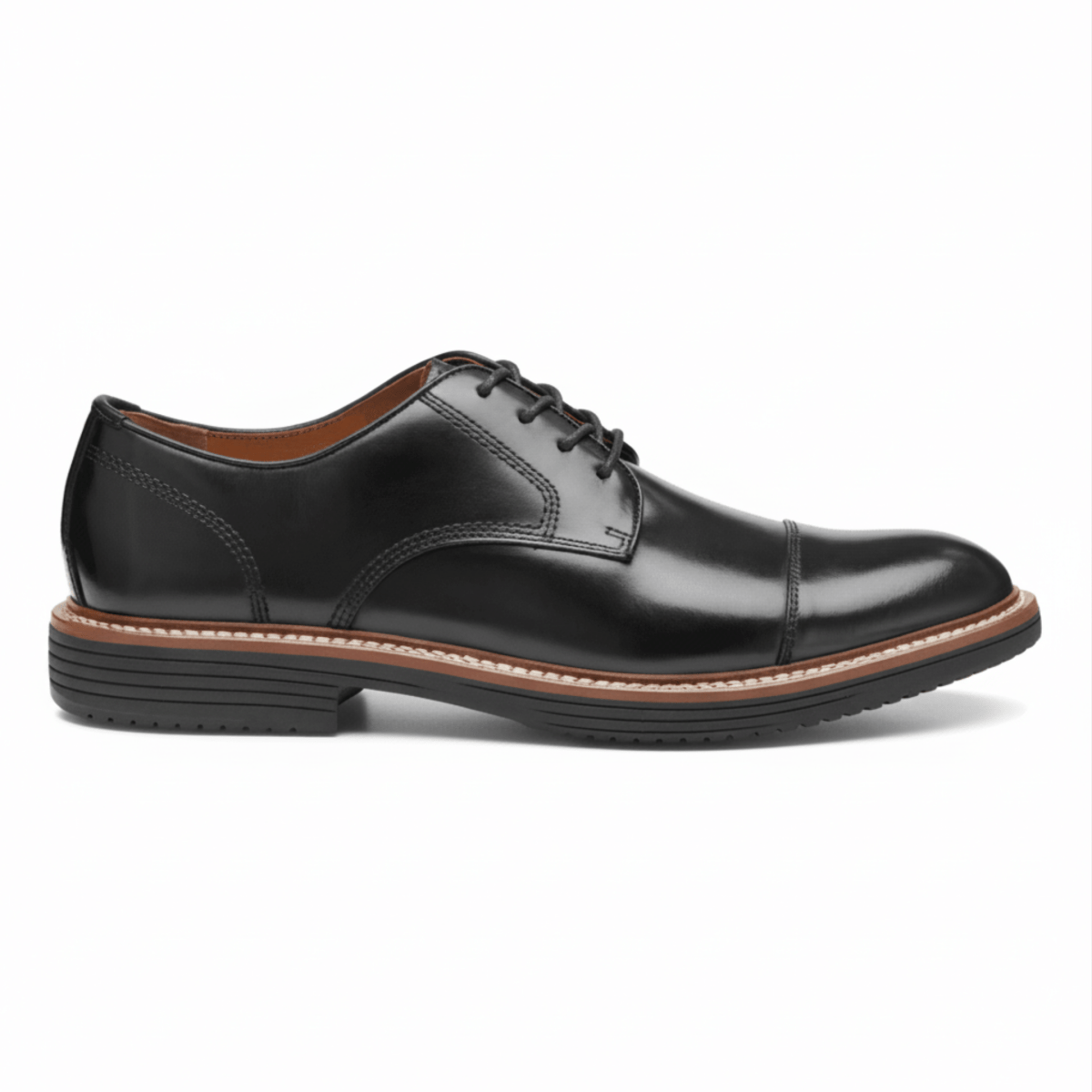 Johnston & Murphy Men's Upton Dress Cap Toe Black Full Grain Leather - 9022673 - Tip Top Shoes of New York