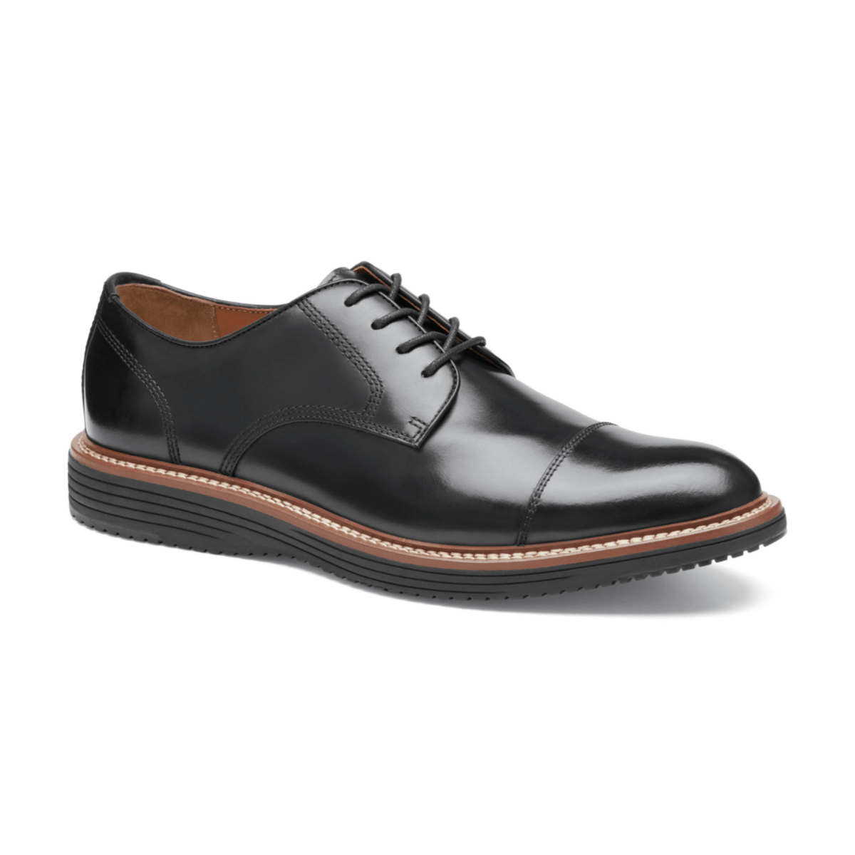 Johnston & Murphy Men's Upton Dress Cap Toe Black Full Grain Leather - 9022673 - Tip Top Shoes of New York