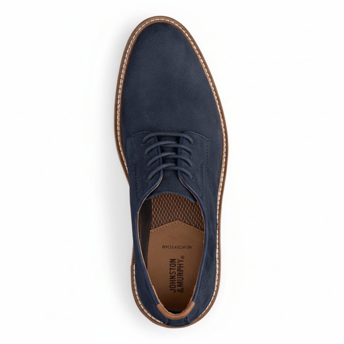 Johnston & Murphy Men's Upton Plain Toe Navy Nubuck - 9022684 - Tip Top Shoes of New York