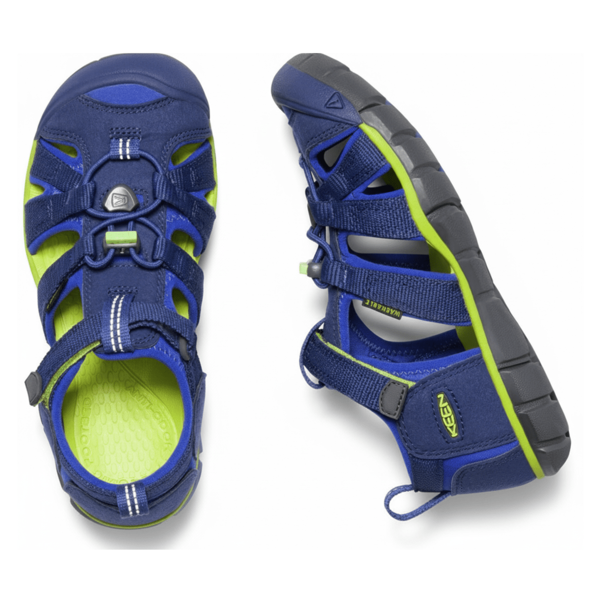 Keen Boys (Preschool) Seacamp II CNX Blue Depths/Chartreuse - 952058 - Tip Top Shoes of New York