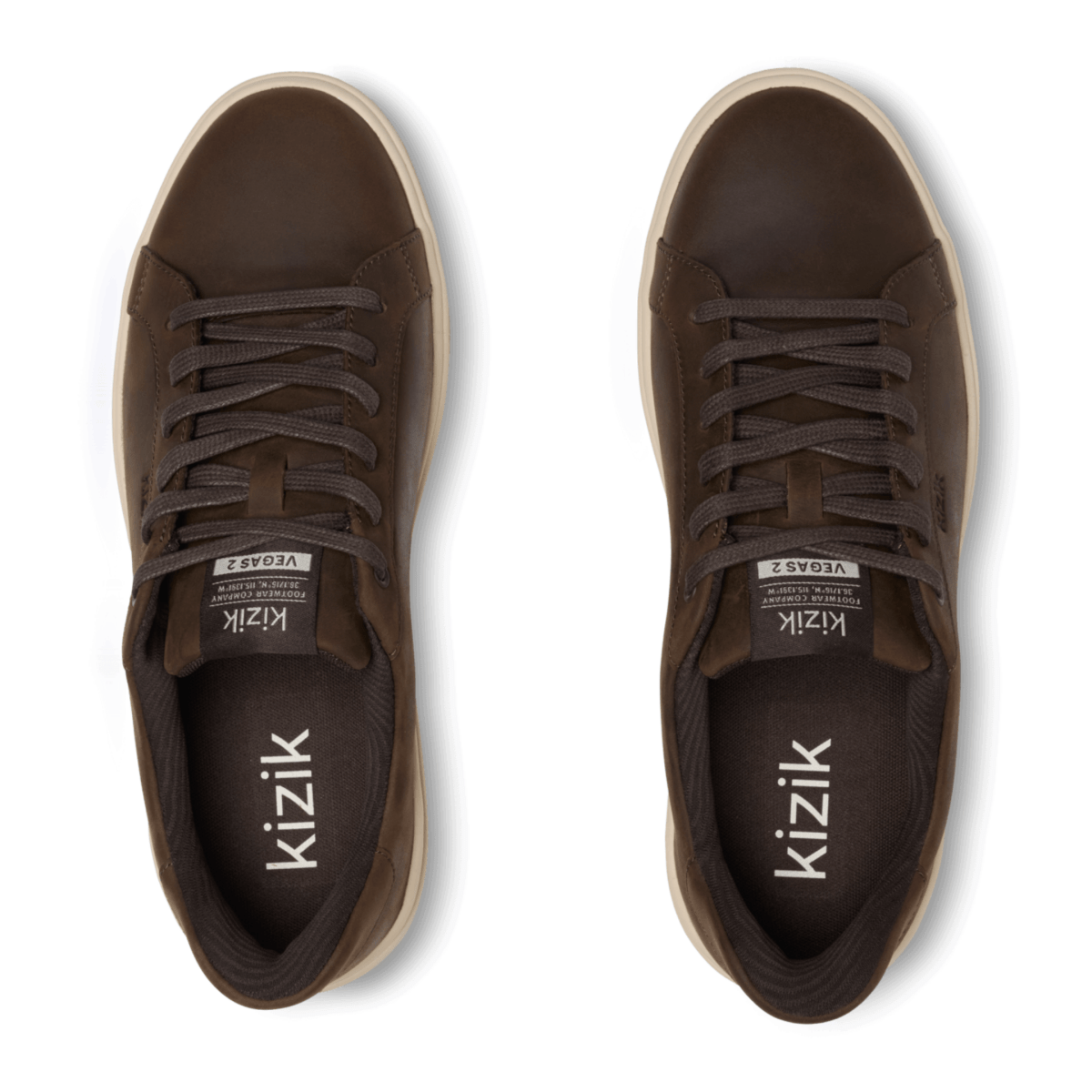 Kizik Men's Vegas 2 Mole/Whitecap Grey Leather - 9024447 - Tip Top Shoes of New York