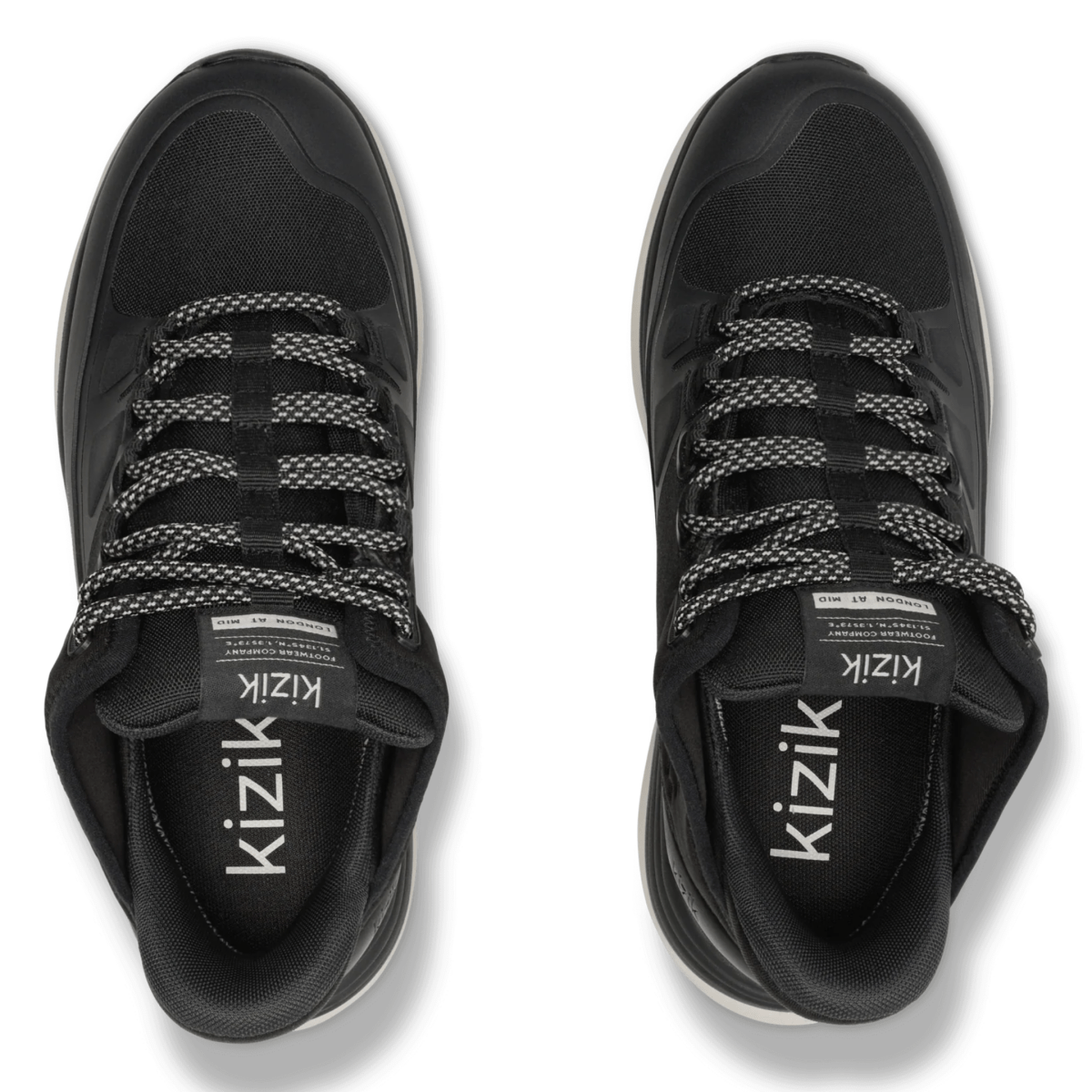 Kizik Women's London All - Terrain Mid Black/White Waterproof - 9024395 - Tip Top Shoes of New York