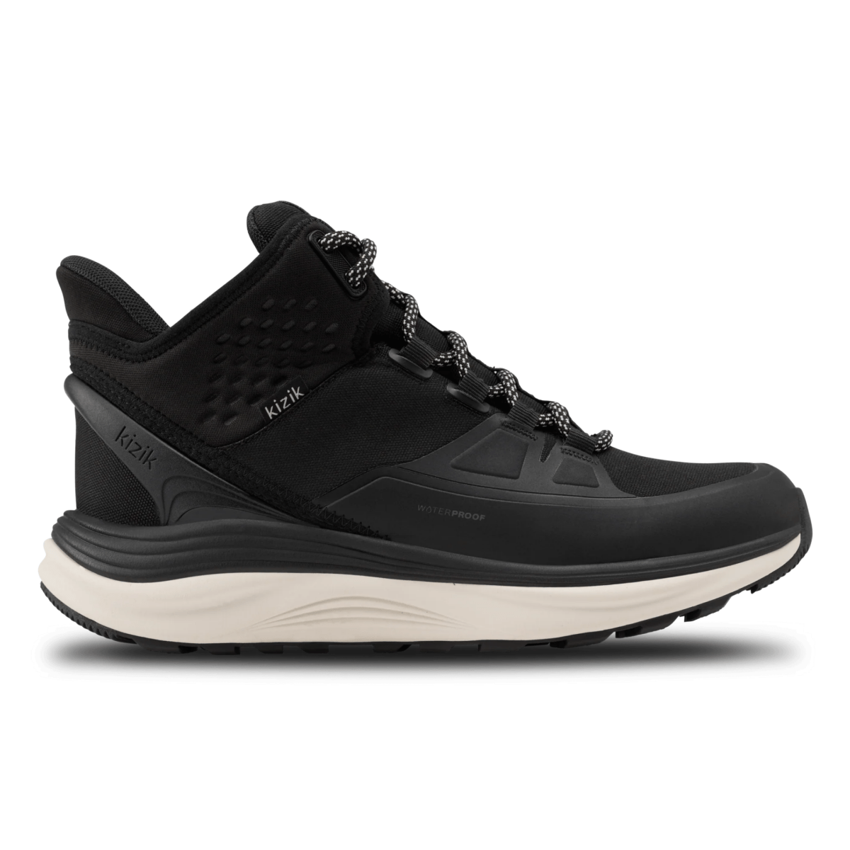 Kizik Women's London All-Terrain Mid Black/White Waterproof - 6 / Black / Medium - M