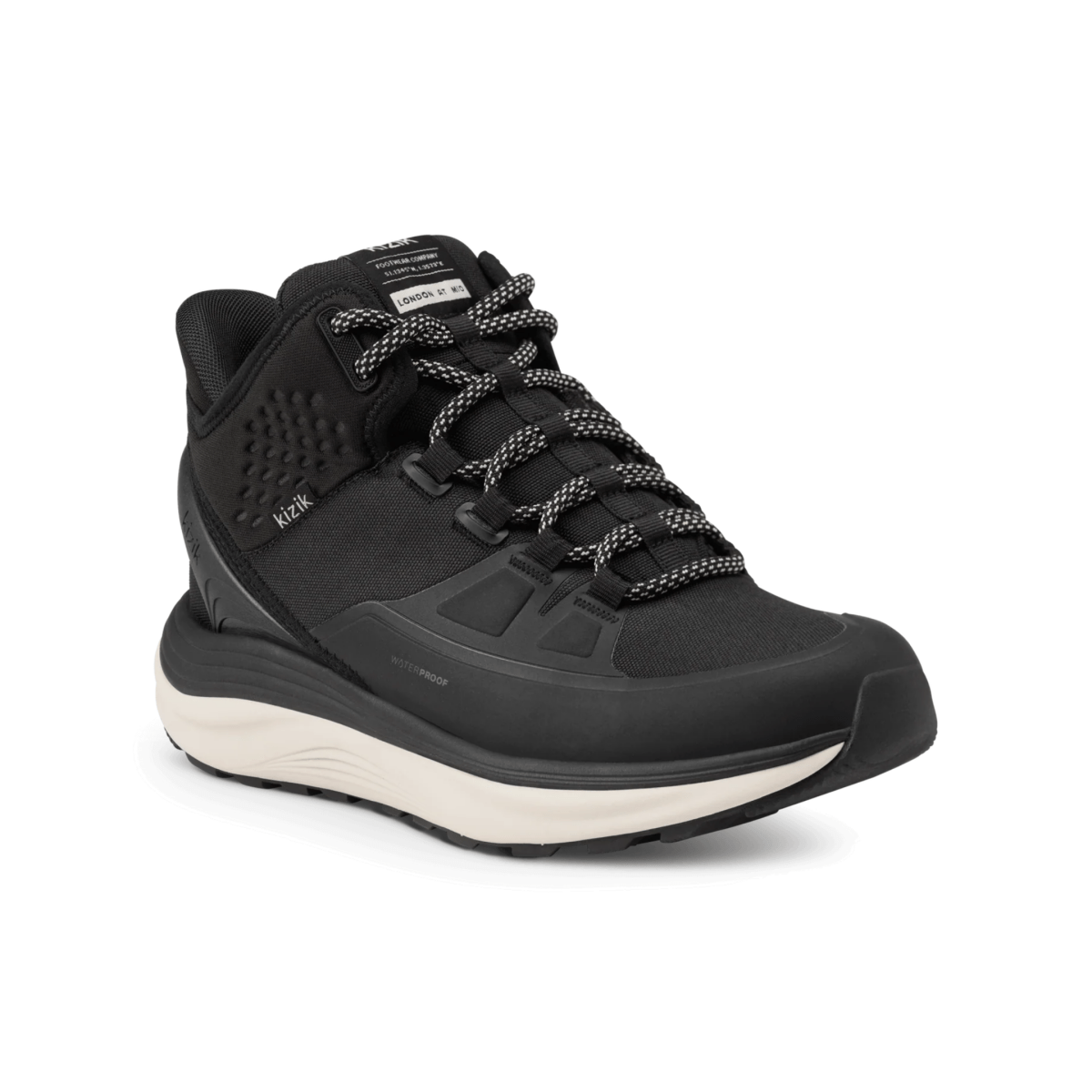 Kizik Women's London All - Terrain Mid Black/White Waterproof - 9024395 - Tip Top Shoes of New York