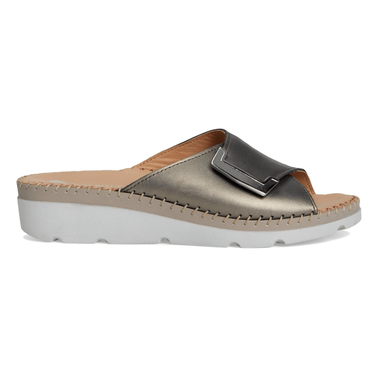 La Plume Women's Agua Pewter Metallic Leather - 9030939 - Tip Top Shoes of New York
