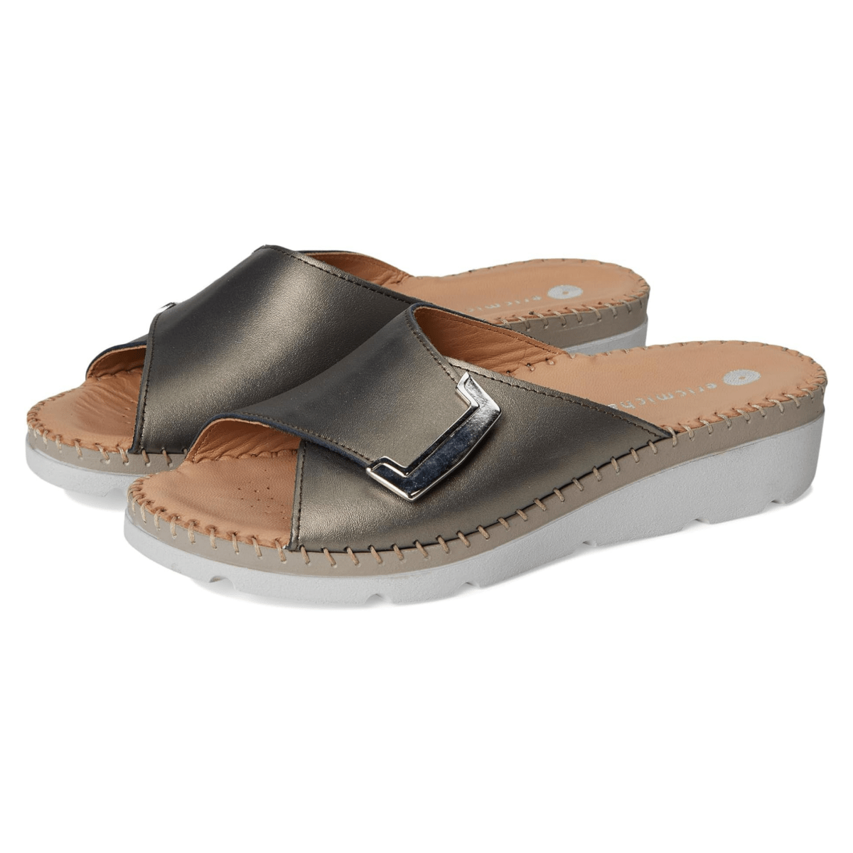 La Plume Women's Agua Pewter Metallic Leather - 9030939 - Tip Top Shoes of New York