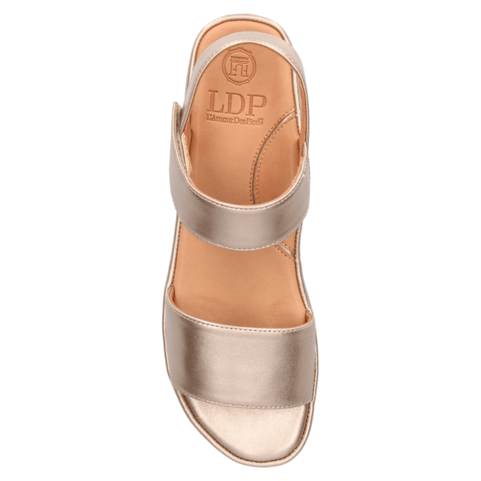 L'Amour Des Pieds Women's Abrilla Champagne Met Nappa - 9025530 - Tip Top Shoes of New York