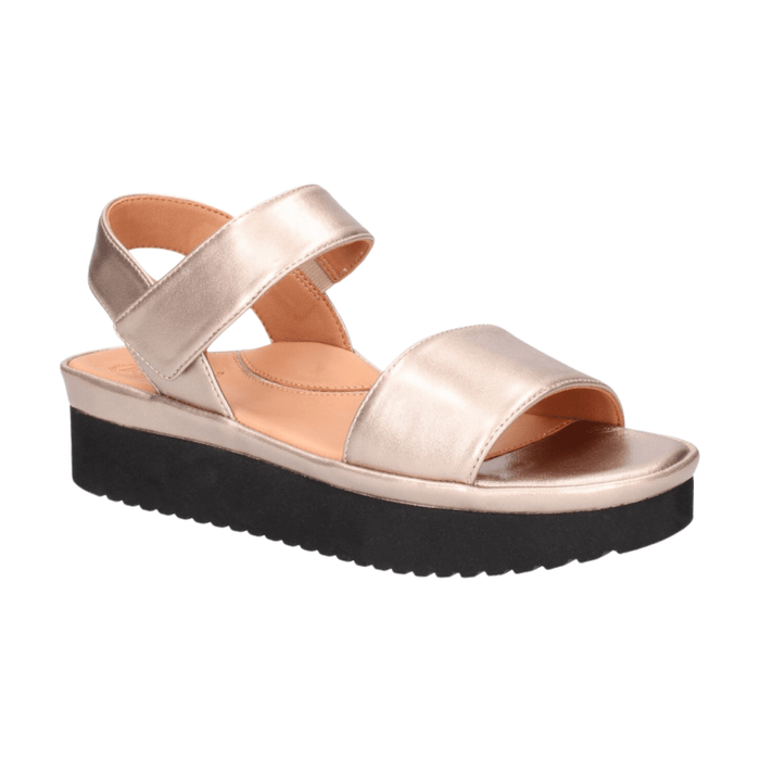 L'Amour Des Pieds Women's Abrilla Champagne Met Nappa - 9025530 - Tip Top Shoes of New York