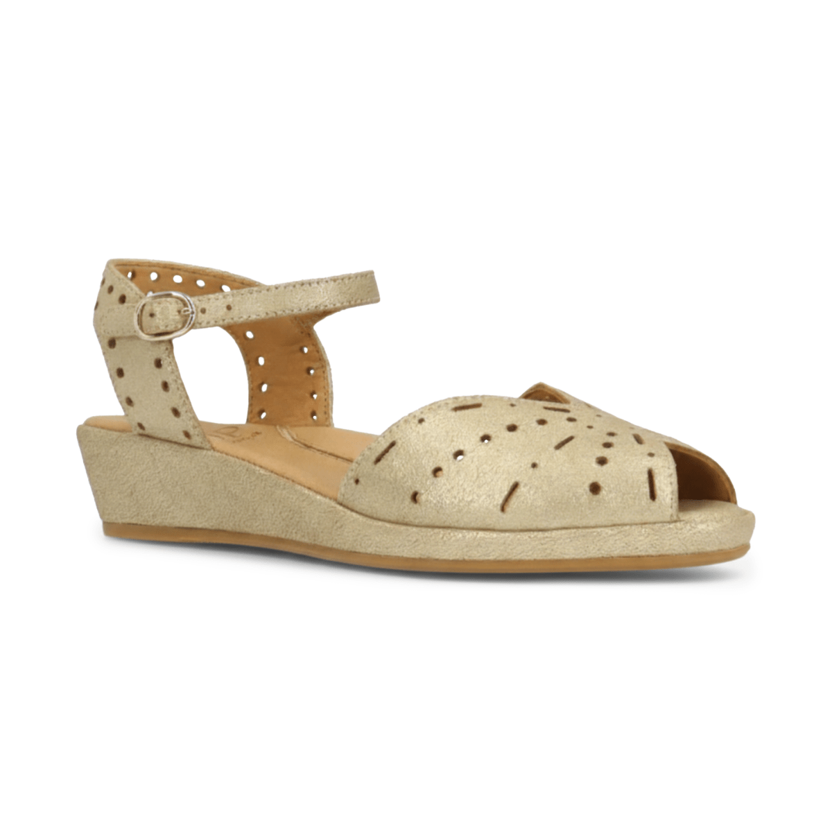 L'Amour Des Pieds Women's Brenn Gold Stardust Suede - 9034320 - Tip Top Shoes of New York