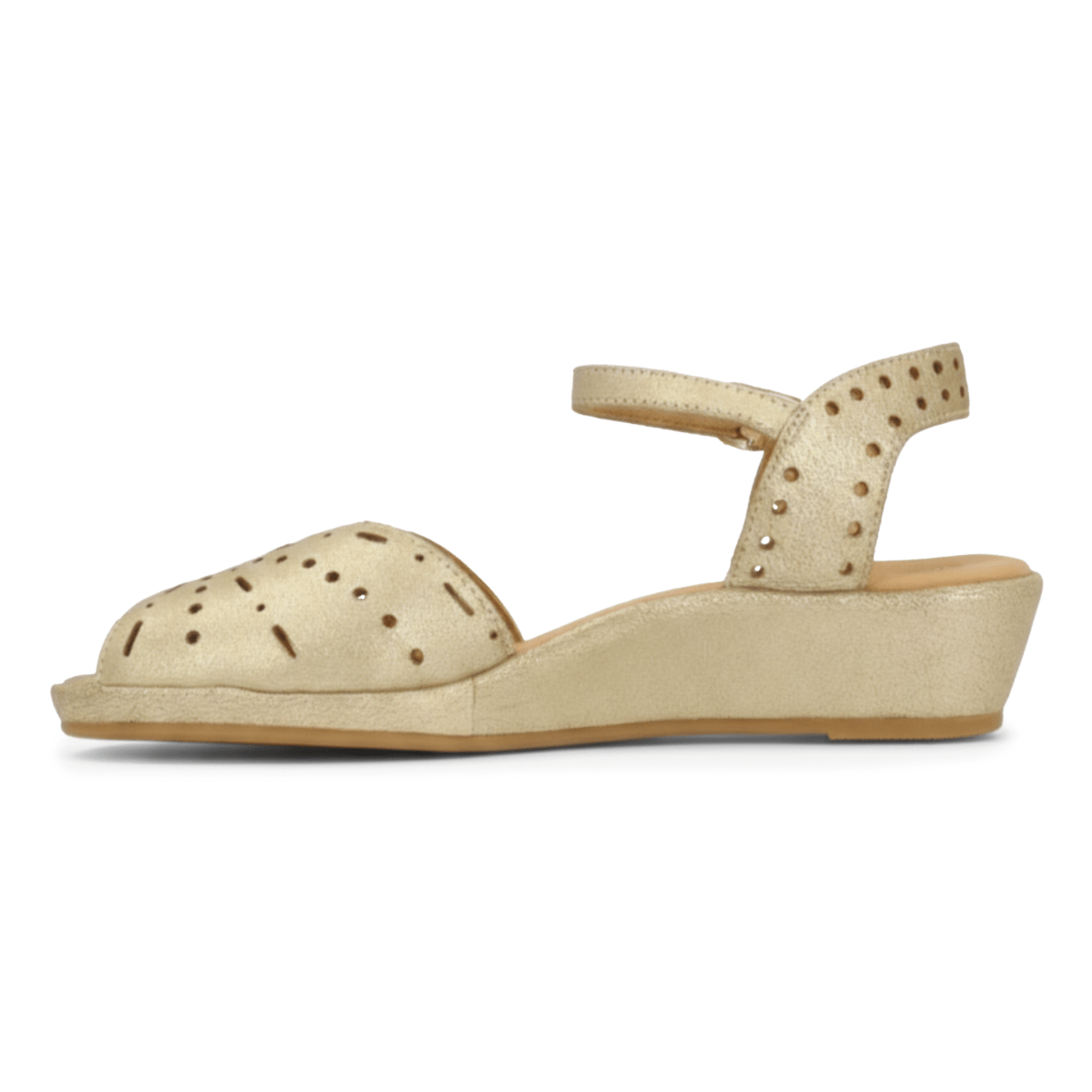 L'Amour Des Pieds Women's Brenn Gold Stardust Suede - 9034320 - Tip Top Shoes of New York