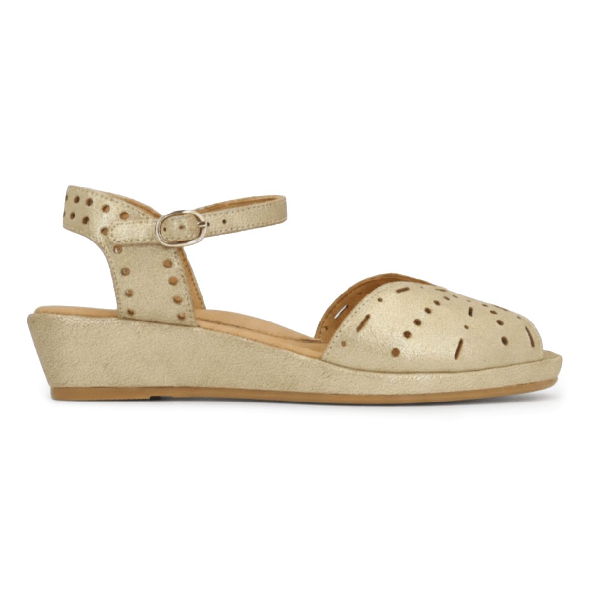 L'Amour Des Pieds Women's Brenn Gold Stardust Suede - 9034320 - Tip Top Shoes of New York