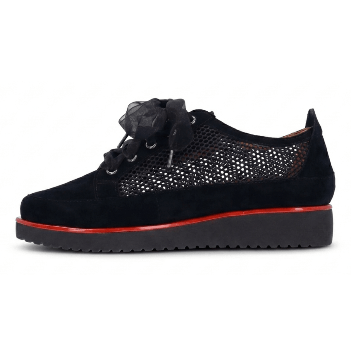 L'Amour Des Pieds Women's Zafira Black Kidsuede Mesh - 9030045 - Tip Top Shoes of New York