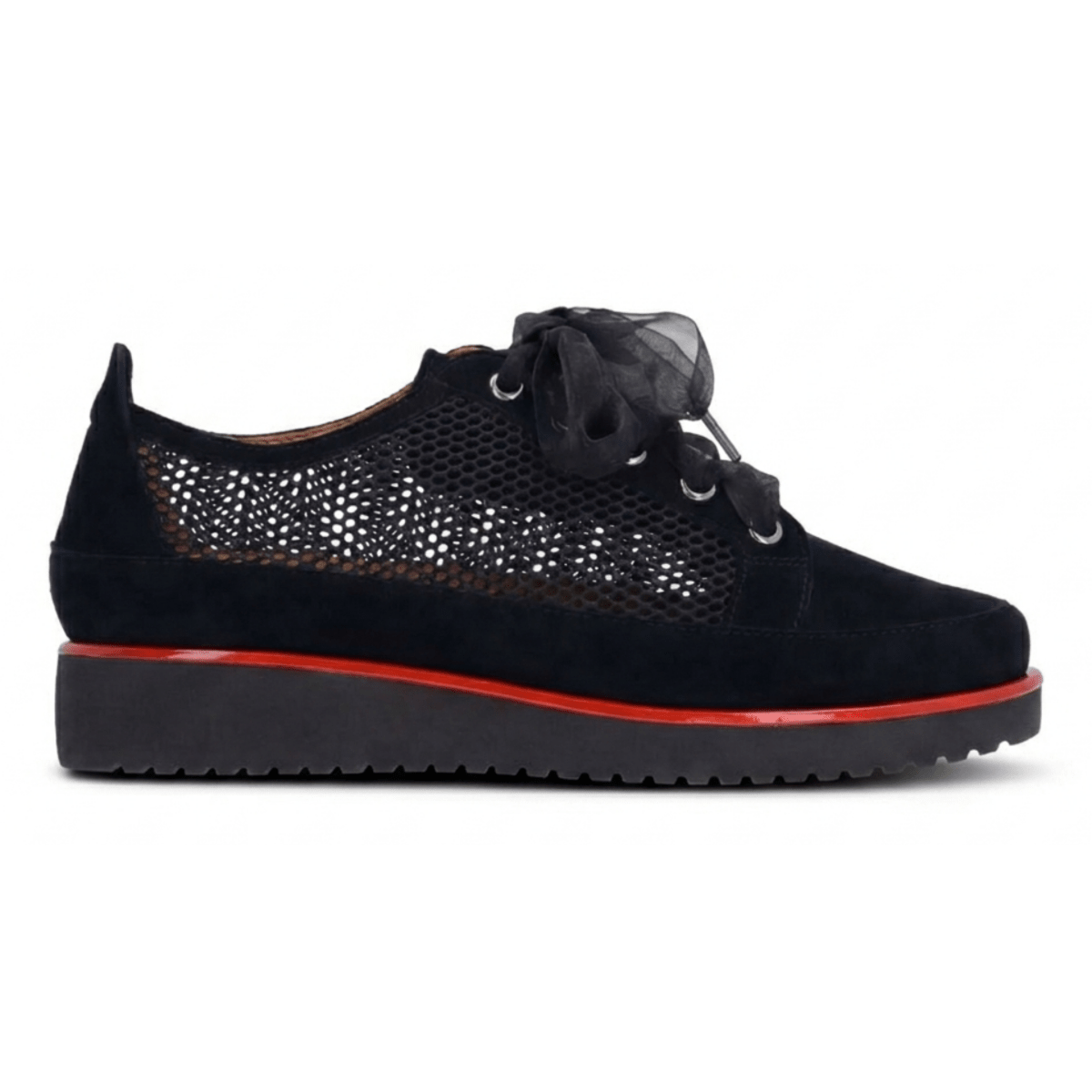 L'Amour Des Pieds Women's Zafira Black Kidsuede Mesh - 9030045 - Tip Top Shoes of New York