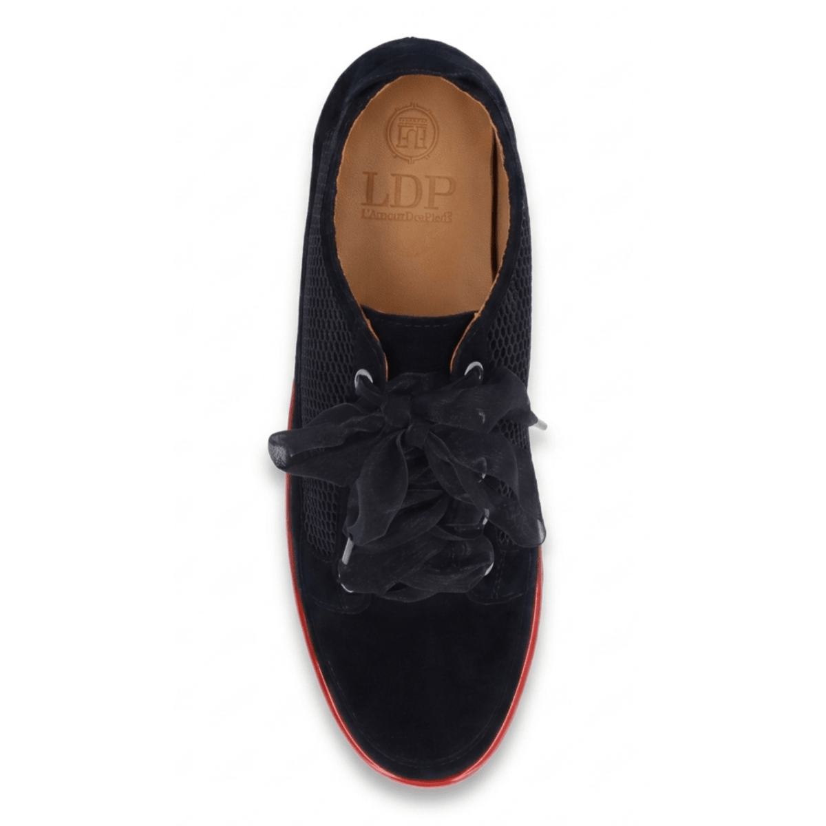 L'Amour Des Pieds Women's Zafira Black Kidsuede Mesh - 9030045 - Tip Top Shoes of New York