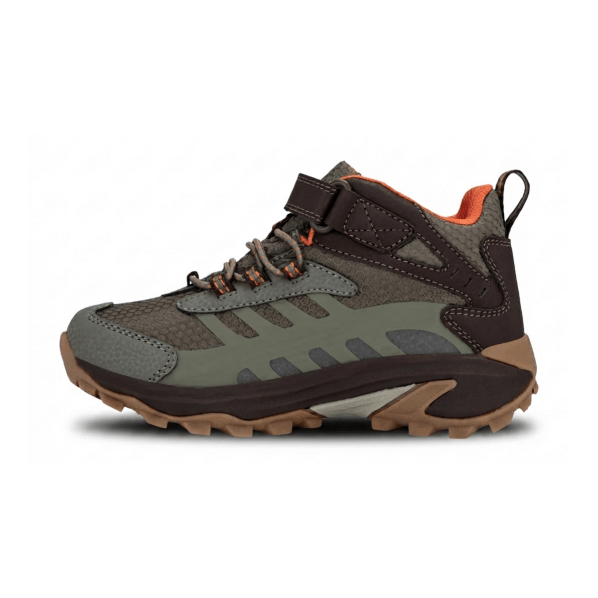 Merrell Kids Moab Speed 2 Mid Brown/Orange/Olive - 1108561 - Tip Top Shoes of New York