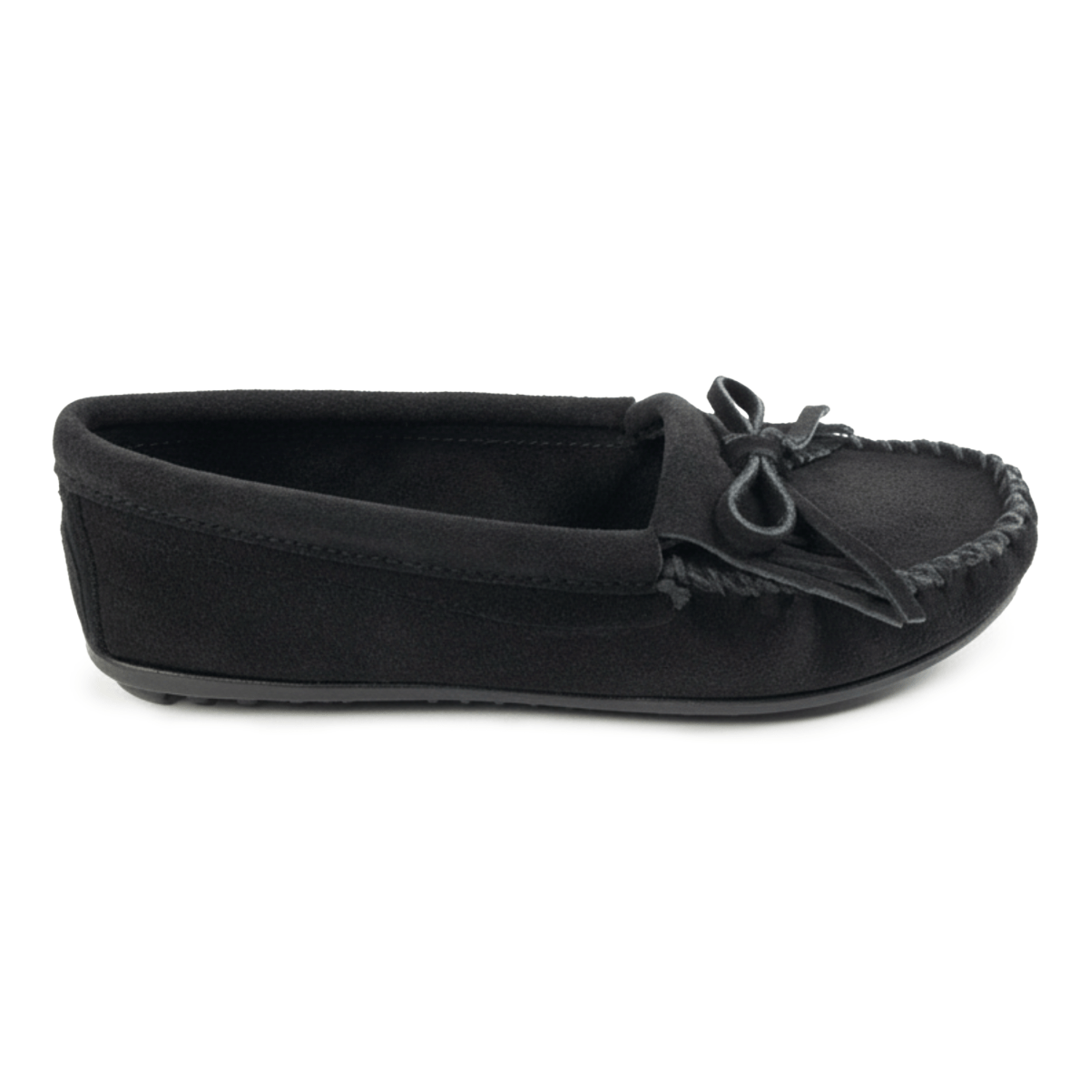 Minnetonka Women's 400 Kilty Hardsole Black Suede - 406635303019 - Tip Top Shoes of New York