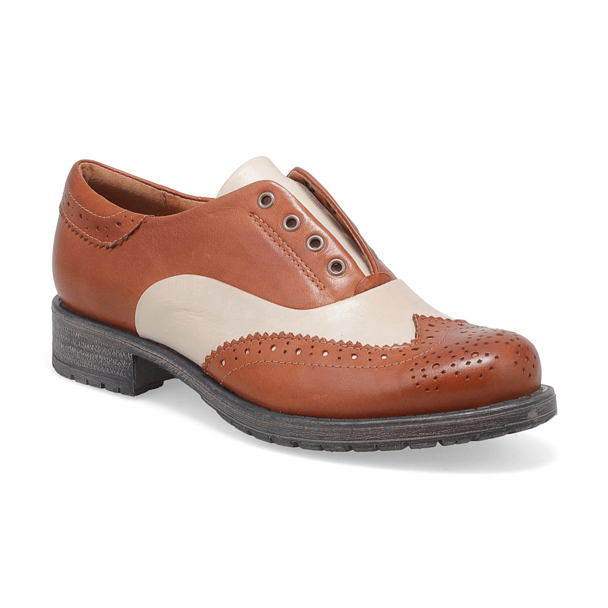 Miz Mooz Women's Peabody Brandy/Cream Leather - 9031161 - Tip Top Shoes of New York