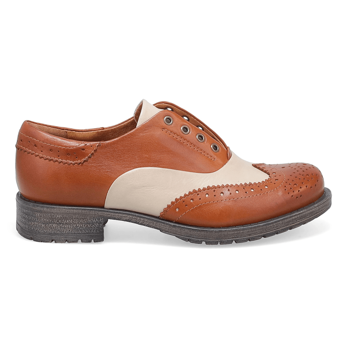 Miz Mooz Women's Peabody Brandy/Cream Leather - 9031161 - Tip Top Shoes of New York