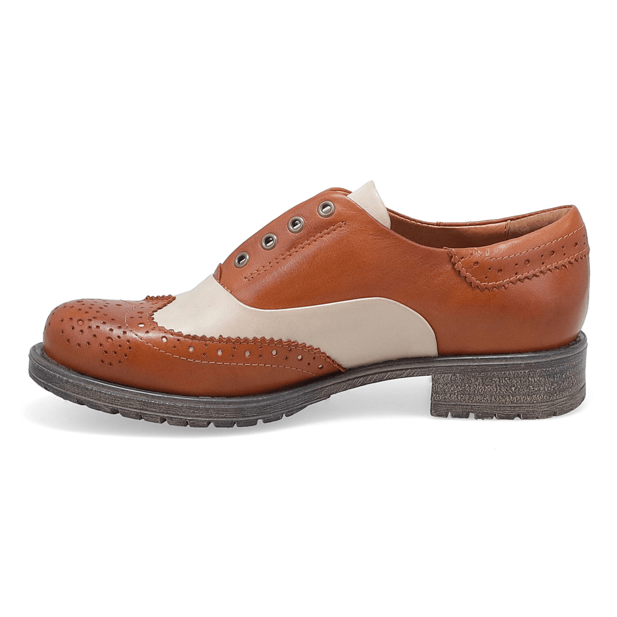 Miz Mooz Women's Peabody Brandy/Cream Leather - 9031161 - Tip Top Shoes of New York