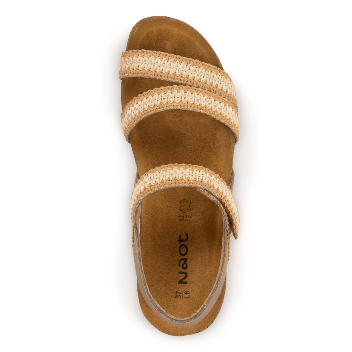 Naot Women's Kayla Latte Brown Leather/Latte/Ivory Raffia - 9029109 - Tip Top Shoes of New York