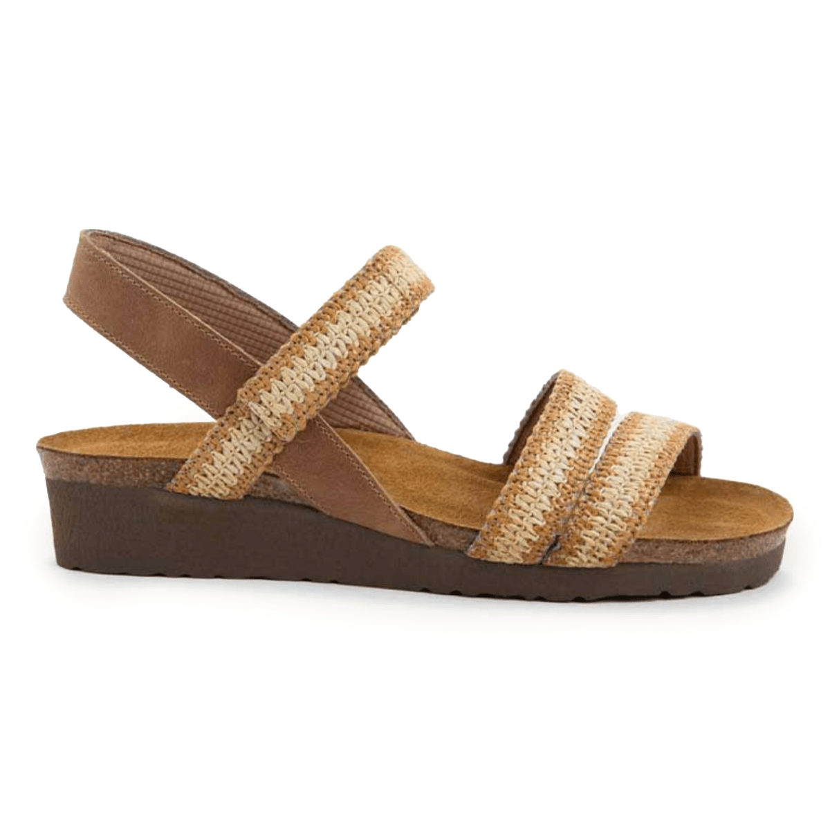 Naot Women's Kayla Latte Brown Leather/Latte/Ivory Raffia - 9029109 - Tip Top Shoes of New York