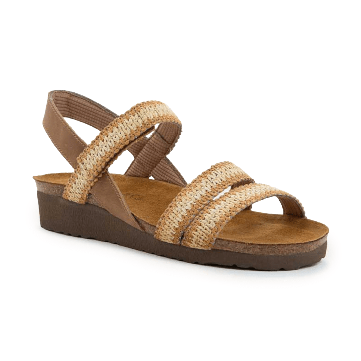 Naot Women's Kayla Latte Brown Leather/Latte/Ivory Raffia - 9029109 - Tip Top Shoes of New York