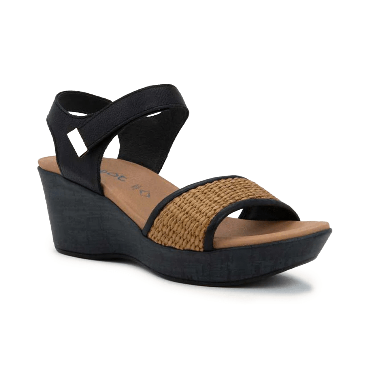 Naot Women's Summer Raffia Soft Black Leather/Gold Brown Raffia - 9029084 - Tip Top Shoes of New York