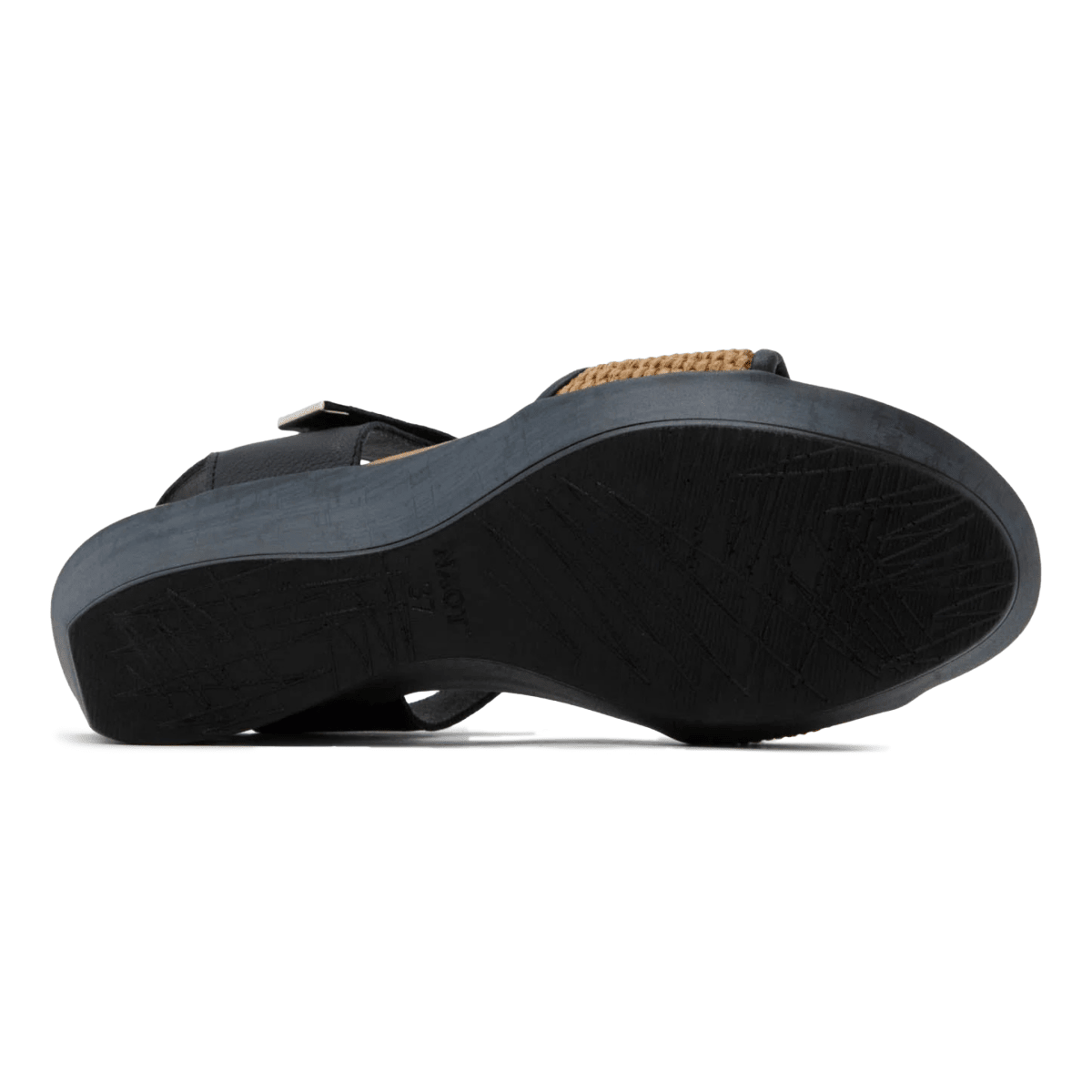 Naot Women's Summer Raffia Soft Black Leather/Gold Brown Raffia - 9029084 - Tip Top Shoes of New York