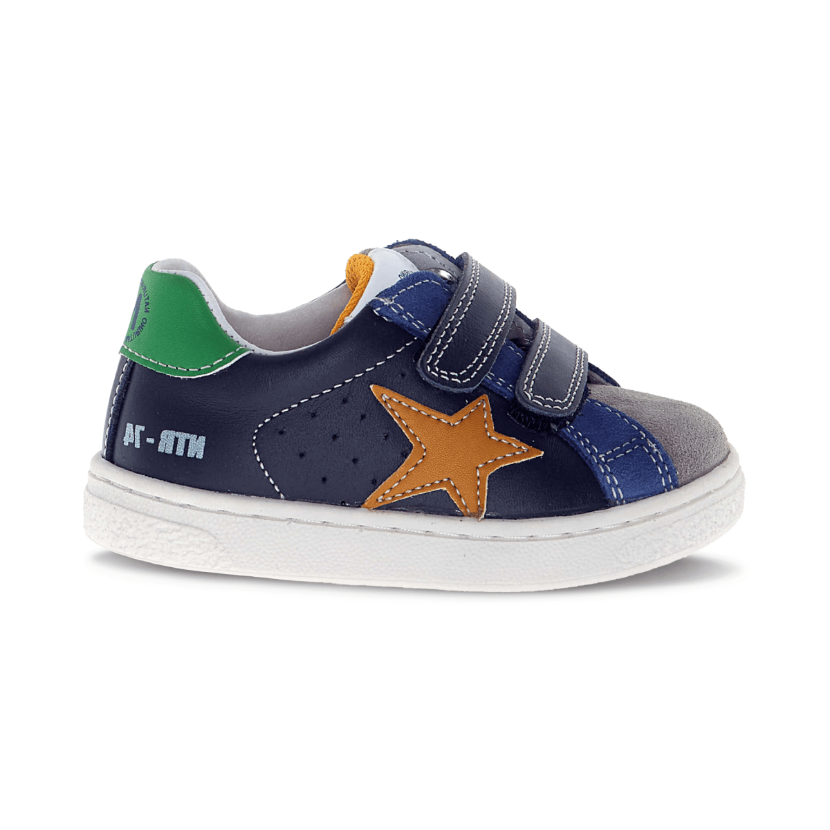 Naturino Boys' Pinn VL Navy/Grey/Orange/Green Leather - 1100883 - Tip Top Shoes of New York