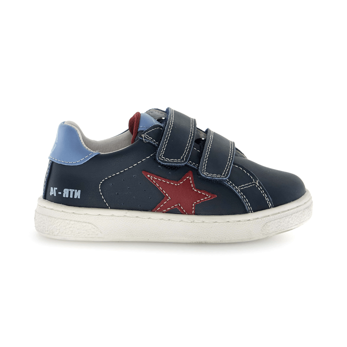 Naturino Boys (Sizes 27-31) Pinn VL Navy/Light Blue/Red Star Leather - 1112845 - Tip Top Shoes of New York