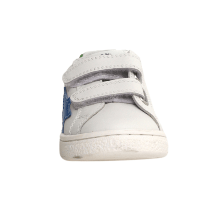 Naturino Boy's (Sizes 27 - 31) Pinn VL White/Blue Star/Green Leather - 1093749 - Tip Top Shoes of New York