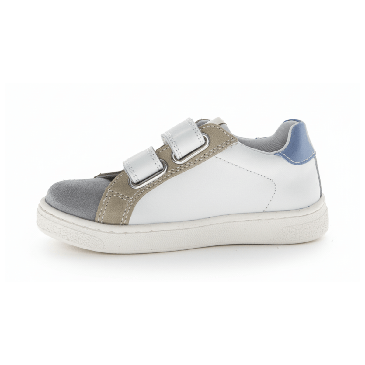 Naturino Boys (Sizes 27 - 31) Pinn VL White/Grey/Beige/Navy - 1100892 - Tip Top Shoes of New York