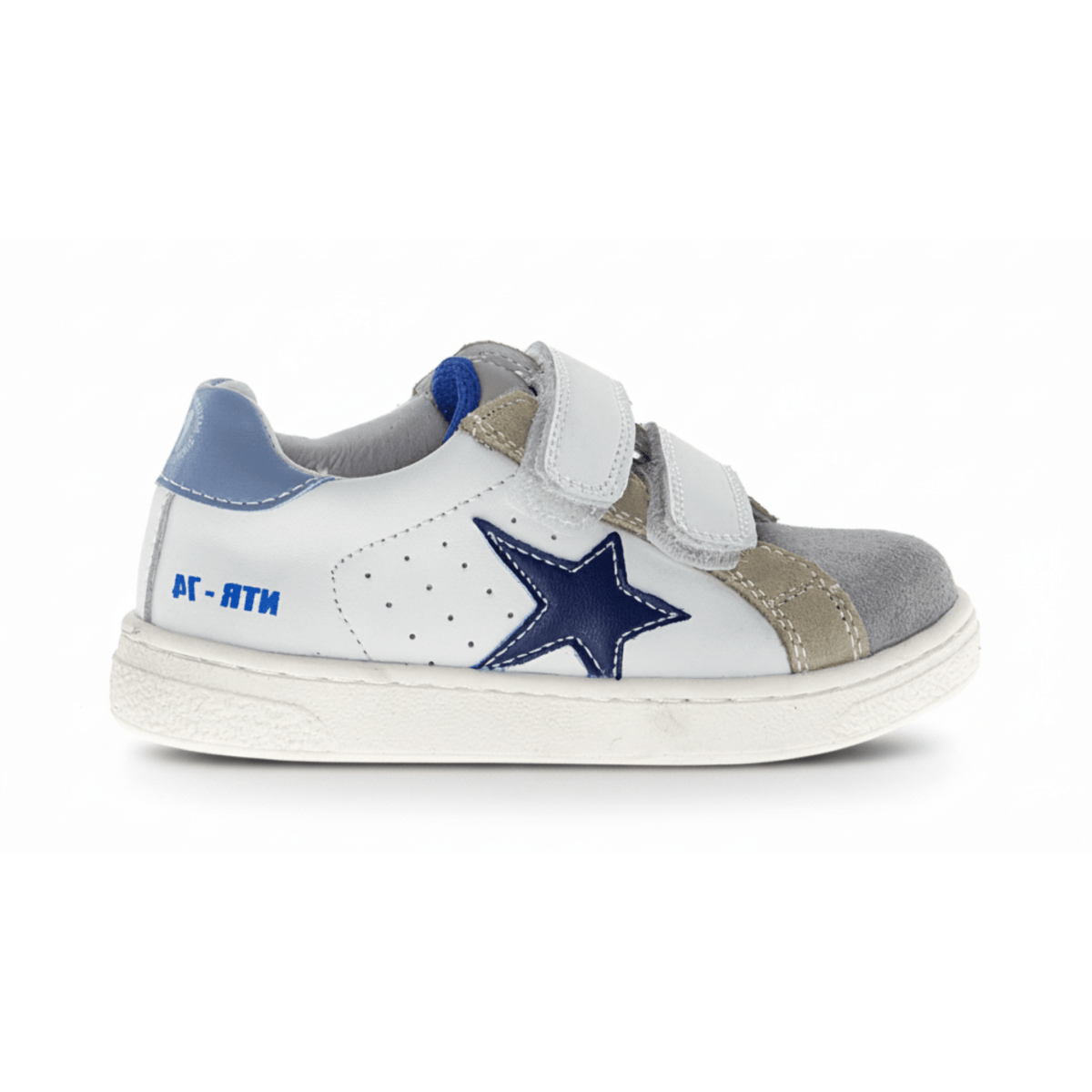Naturino Boys (Sizes 27 - 31) Pinn VL White/Grey/Beige/Navy - 1100892 - Tip Top Shoes of New York