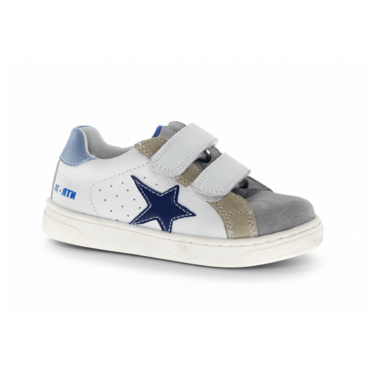 Naturino Boys (Sizes 27 - 31) Pinn VL White/Grey/Beige/Navy - 1100892 - Tip Top Shoes of New York