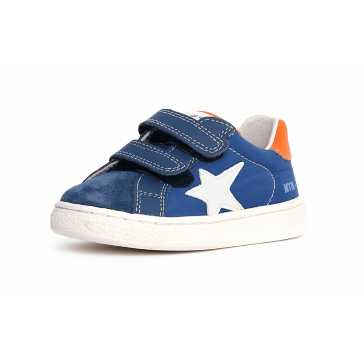 Naturino Boys (Sizes 27 - 32) Pinn VL Blue Nylon/Orange/White Star/Blue Suede - 1093758 - Tip Top Shoes of New York
