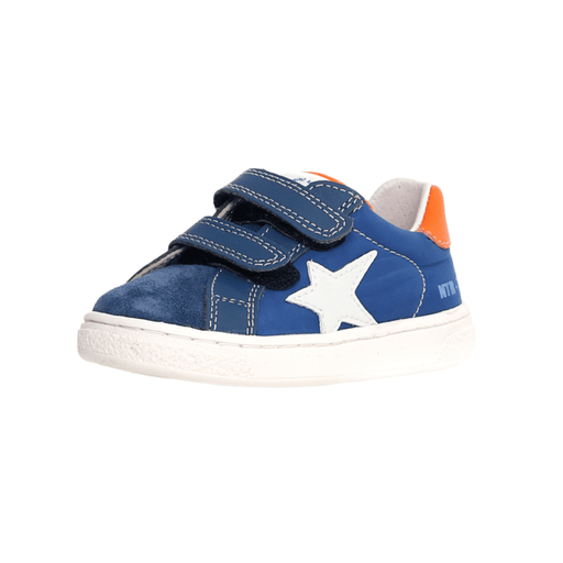 Naturino Boy's (Sizes 27 - 32) Pinn VL Blue Nylon/Orange/White Star/Blue Suede - 1093758 - Tip Top Shoes of New York