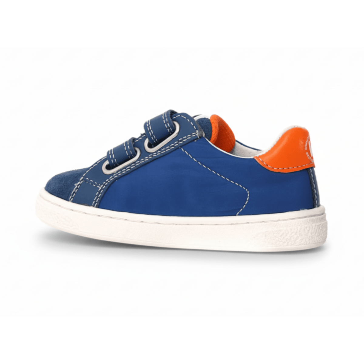 Naturino Boys (Sizes 27 - 32) Pinn VL Blue Nylon/Orange/White Star/Blue Suede - 1093758 - Tip Top Shoes of New York