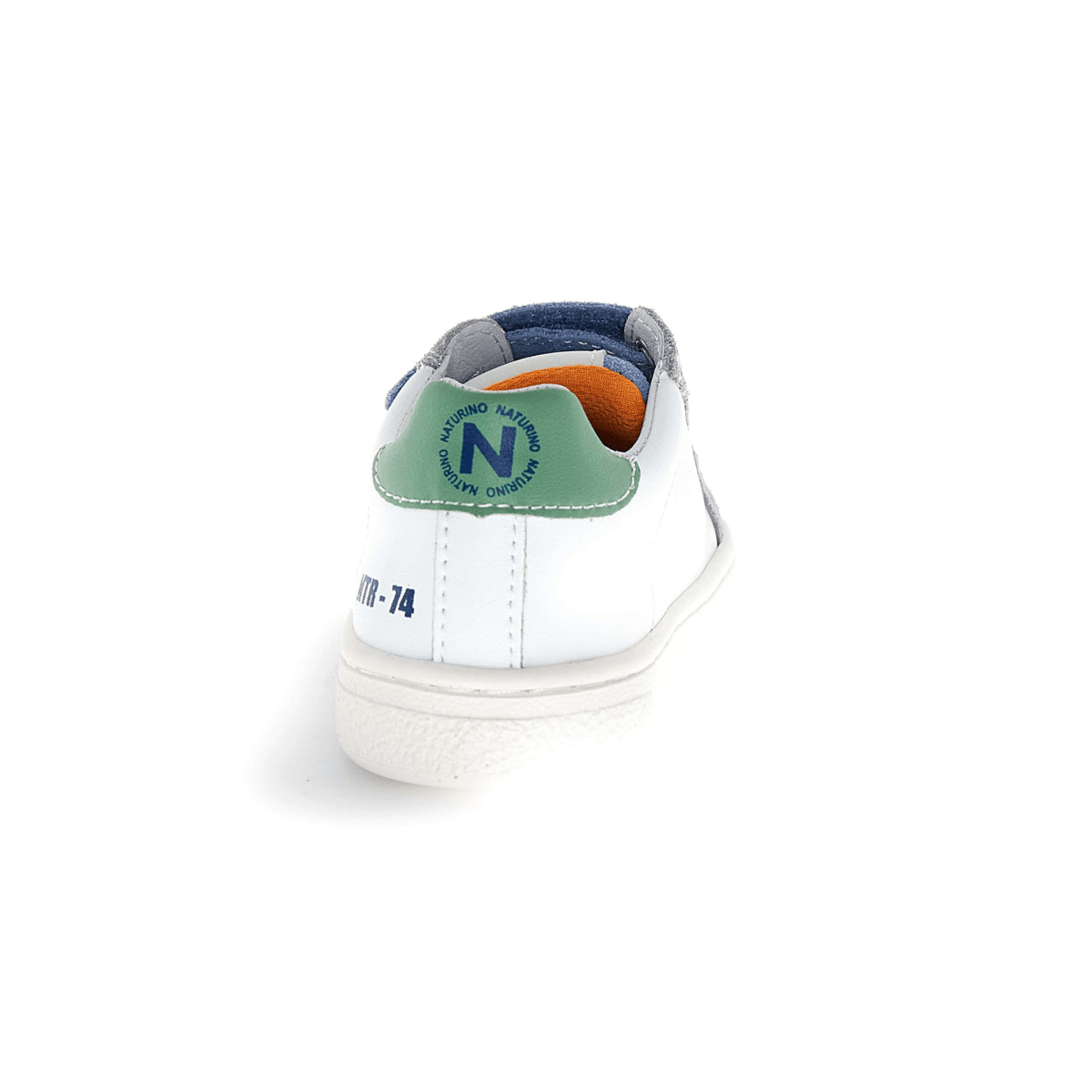Naturino Boys (Sizes 27 - 32) Pinn VL White Leather/Blue/Grey Suede - 1106259 - Tip Top Shoes of New York